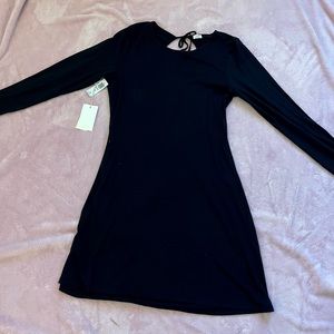 Black Wilfred Aritzia dress with backless cutout